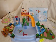 PLAYMOBIL 4858 FAMILY FUN SET SWIMMING POOL WITH SLIDE 99.9% COMPLETE VGC