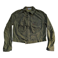 Levi’s Engineered Jeans Jacket Girls Large 95 Green Striped Vintage