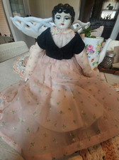 19C Antique CHINA HEAD DOLL  15" porcelian hands and feet perfect condition 