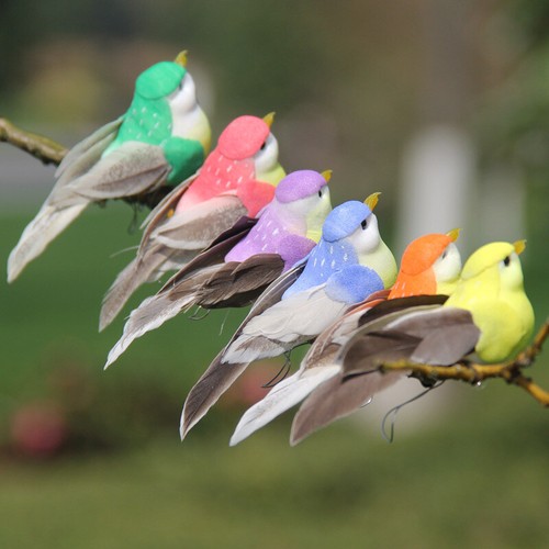 6pcs realistic bird ornaments - bird,
