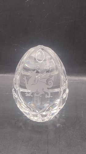 Etched welsh dragon crystal - welsh,