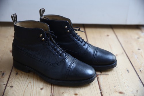 Barker mens black brogue - , boots