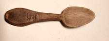 Antique Welsh wooden carved spoon Primitive Welsh Folk