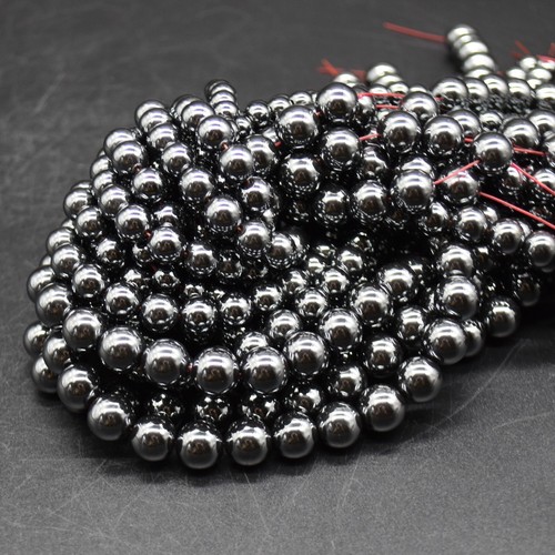 Hematite round beads 4mm - hematite, 6mm