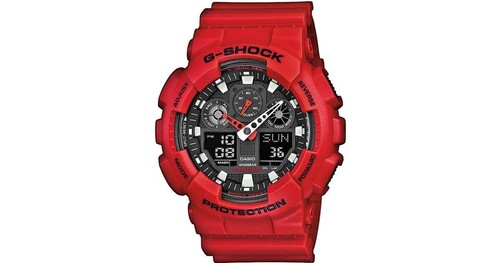 Casio shock 100b 4aer - g-shock, red