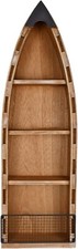 Solid Wood Boat Shelf Decorative Nautical Wall Decor Bookcase Large Wooden 4-Tie