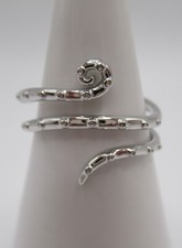 925 Sterling Silver, Plated White Gold, Octopus Open Ring