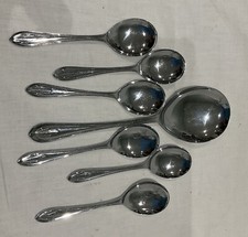 VINTAGE DECO SHEFFIELD CHROME PLATE DESSERT PUDDING FRUIT CUTLERY SPOON SERVING