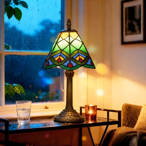 Tiffany style table lamp with - table,