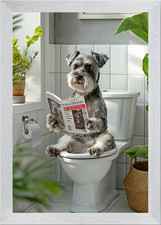 Schnauzer Dog Reading on
