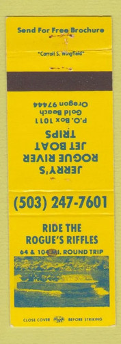 Matchbook cover rogue s - cover,