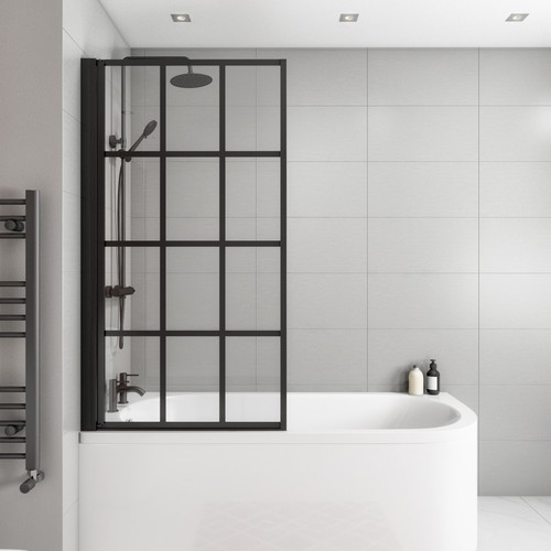 Black grid left hand - hand, shower
