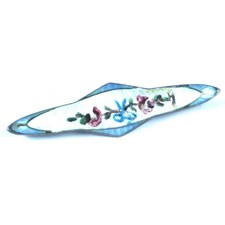 A Vintage Early 20th Century Sterling Silver And Enamel Floral Bar Brooch