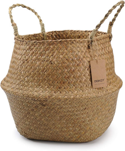 Natural seagrass belly basket - seagrass,