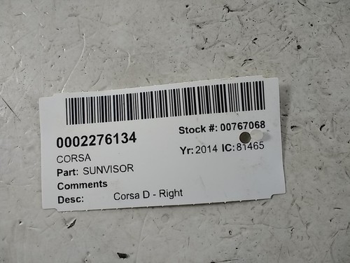 Vauxhall corsa sun visor - corsa,
