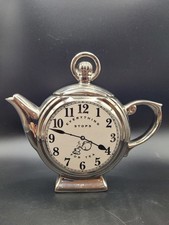 Silver Pocket Watch Novelty Tea Pot "Everything Stops For Tea" slim