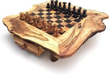 Olive wood chess board set - chess,