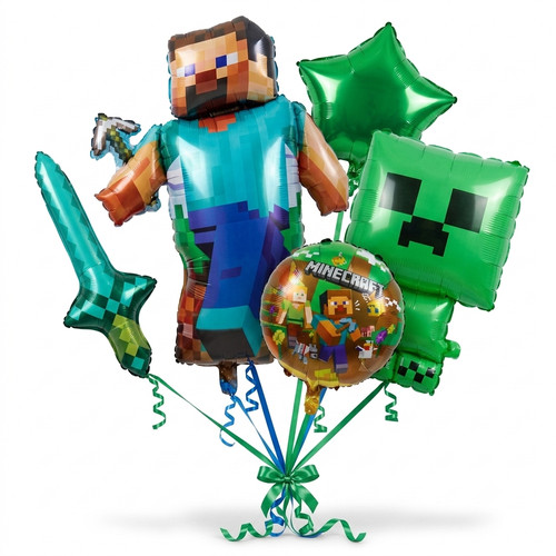 Minecraft foil balloons 5pcs - foil,