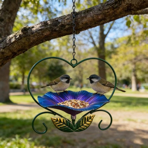 Hanging bird feeder - hanging, metal