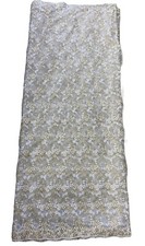French lace Embroidered Fabric 5 Yards 52 inch wide for dressmaking White/Gold