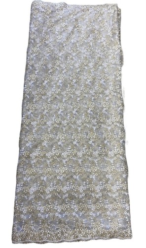 French lace embroidered fabric - french,