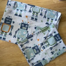 Aspace Boys Single Duvet Cover And Pillowcase Set Bedding Robots, Blue 