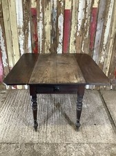 Victorian Stained Pitch Pine Drop Leaf Table 4 Seater 3`11"Lx3`10"W