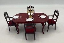 Dolls House Dining Table, With Accessories, And Four Chairs  (RET/98)
