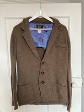William Hunt Saville Row Harris Tweed Small Wool Cardigan Hand Made Italy £299