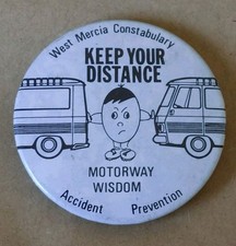 Vintage ROAD SAFETY Campaign Pin Badge c1980s Collectable WEST MERCIA POLICE