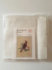 The Danish Handcraft Guild Silk Tail Bird Linen Cross Stitch Kit 9 x 12cm