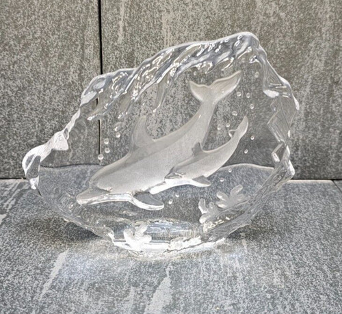 Crystal cut glass - cut, dolphin