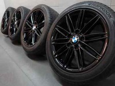 Genuine BMW 17" 207M Alloy Wheels: Gloss Black E46 E81 E82 E87 E88 F20 +TYRES