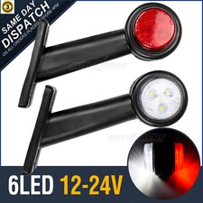 2Pcs Elbow Rubber Outline Rear Trailer Truck Lorry 10V30V LED Side Marker Lights