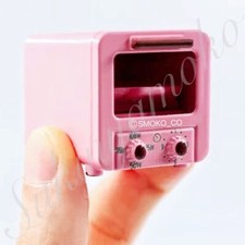1:6-1:12 Scale Dollhouse Miniature Metal Mini Baking Microwave Oven - Pink