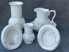 Original Collection Vintage Ceramic Jug /Basin Vases & Photo Frames X2 (Set) VGC