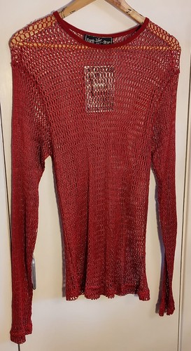 Fishnet mesh top red dark - fishnet/mesh,