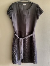 Untold dress 12 grey with ruffle sleeves and front skirt