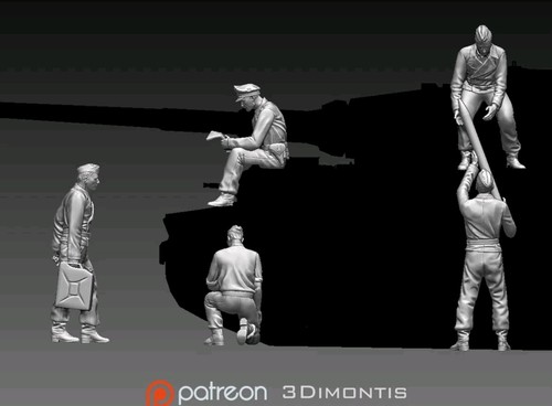 28mm german tank - crew, ww2
