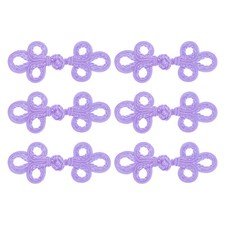 6 Pairs Chinese Knots Frog Buttons Closure Light Purple Sewing Buttons Fasteners