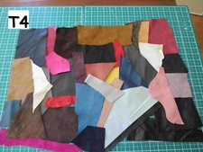200g  Craft bundle of leather/suede scraps mixed colours - ZX006