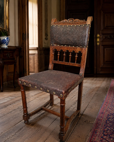 Jacobean revival oak chair - jacobean,