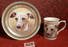 NORFOLK China whippet dog personalised plate and mug