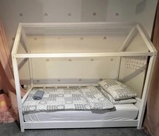 kids bed playhouse, Dreams , white. Comes with mattress 
