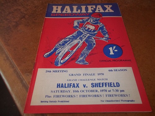 Halifax speedway programme - speedway,