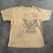 24 Jack bauer Graphic Print Promo T Shirt Mens Size XL Short Sleeve Brown