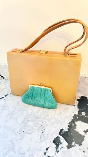 Vintage 1960s tan - vintage, leather