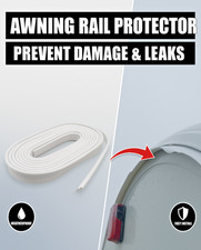 Awning Rail Protector 12 meter  WHITE  Caravan  Motorhome Stop Black Streaks