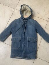 French Connection FC JEANS BOYS DENIM DUFFLE ZIP Faux Fur Vegan COAT AGE 6 RARE!