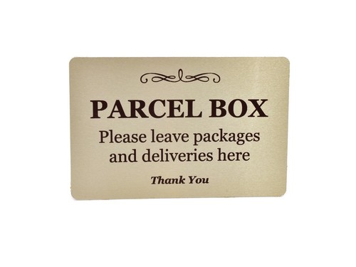 Parcel box adhesive notice - parcel,